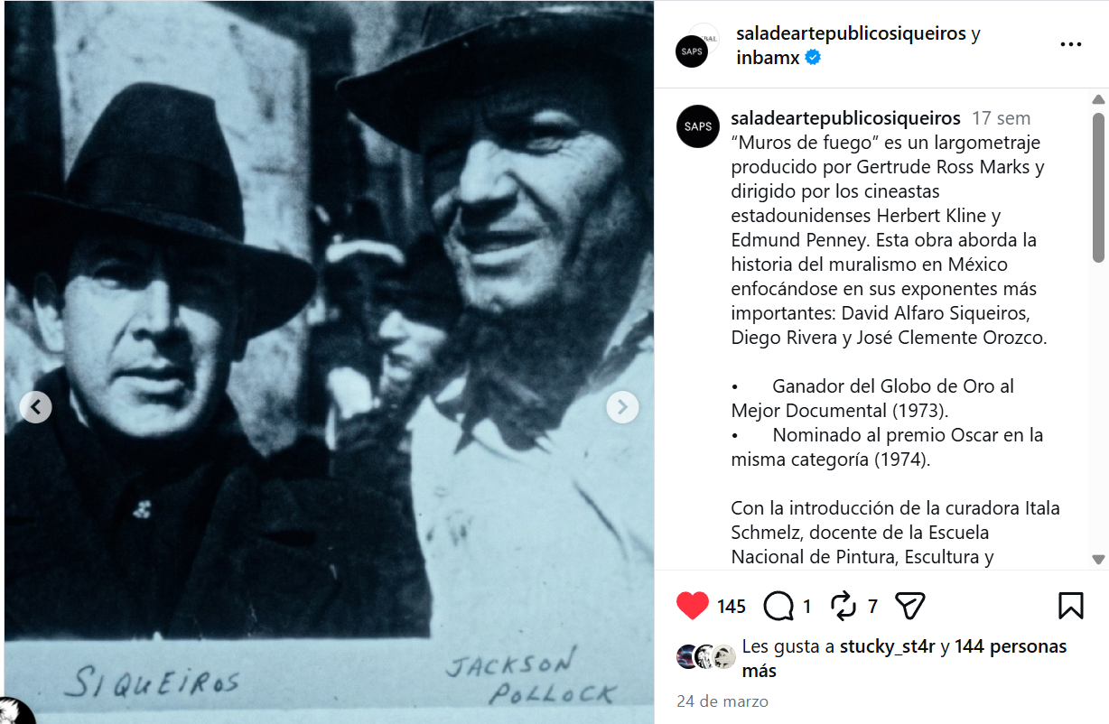 Publicación en Instagram