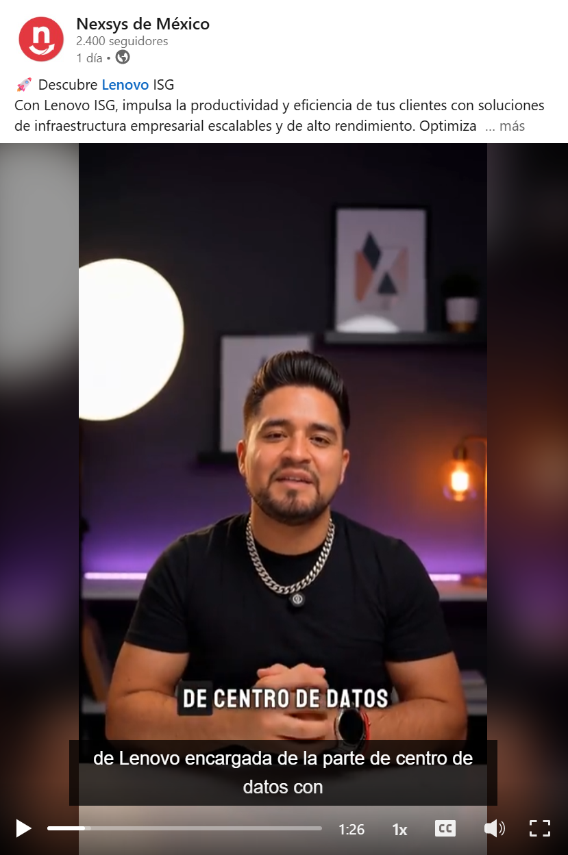 Publicación en LinkedIn